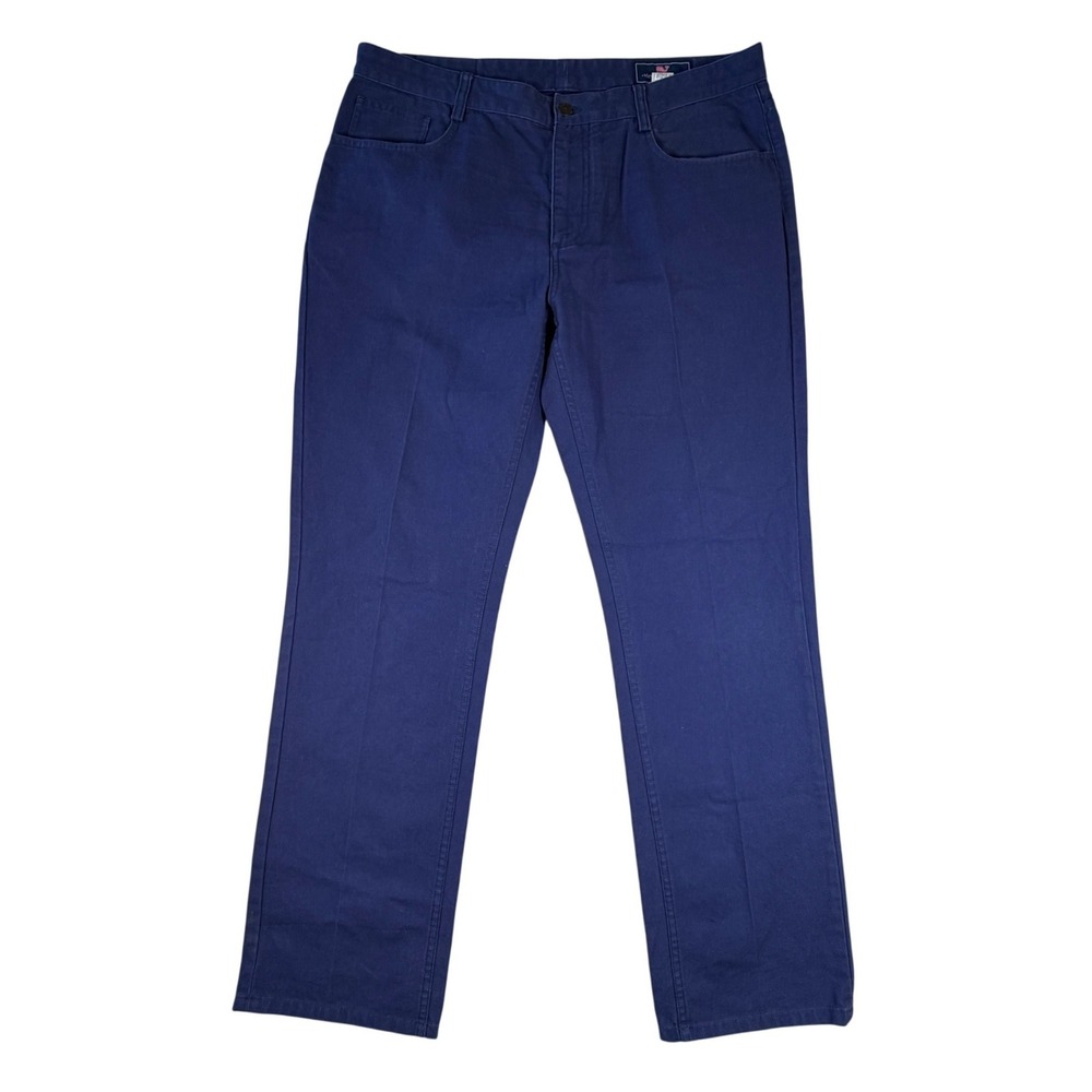 Vineyard Vines Mens 36x32 Navy Blue 5-Pocket Pant Cotton Canvas Straight